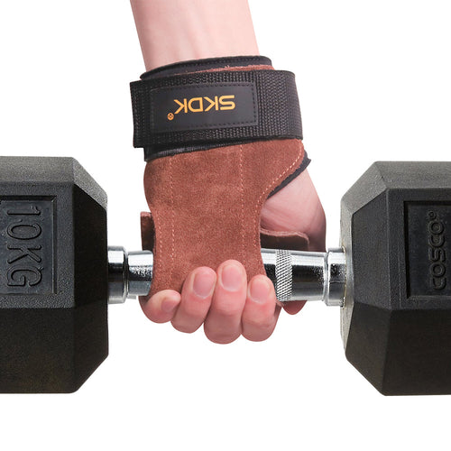 Cowhide Palm Protection Gym Hand Guards, Non-slip and Wear-resistant Wrist Supports for Deadlifts and Grip Enhancement